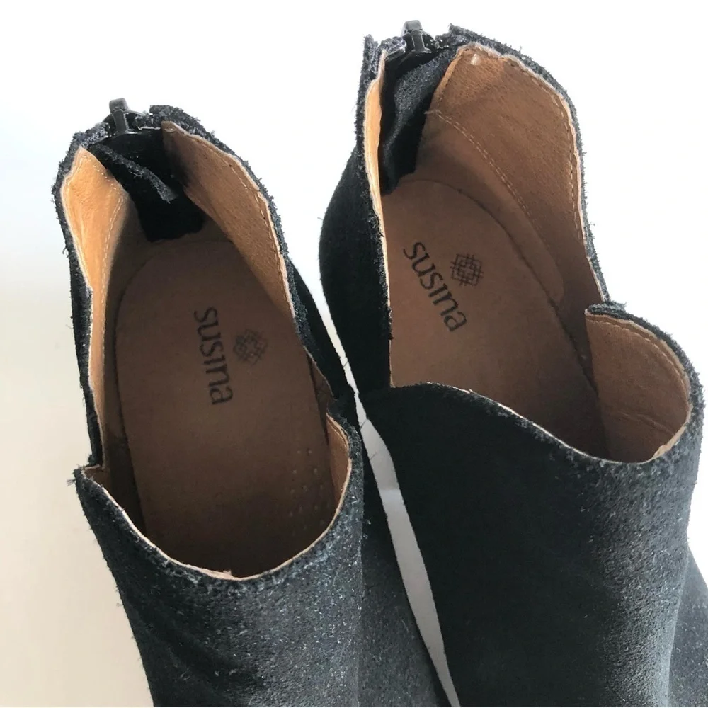 Susina Carina Suede Open Toe Booties - Picture 6 of 14